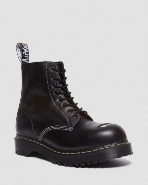 Dr Martens 1460 Bex Exposed Steel Toe Women Lace Up Boots Black | USA-129078