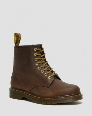 Dr Martens 1460 Crazy Horse Leather Men Lace Up Boots Brown | USA-431560