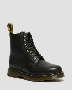 Dr Martens 1460 DM's Wintergrip Leather Women Lace Up Boots Black | USA-145207