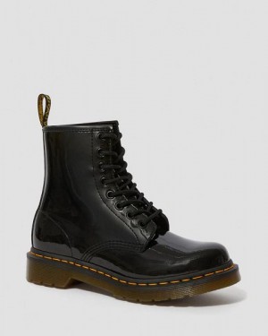 Dr Martens 1460 Patent Leather Men Lace Up Boots Black | USA-978362