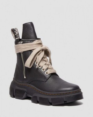 Dr Martens 1460 Rick Owens DMXL Leather Women Lace Up Boots Black | USA-46192