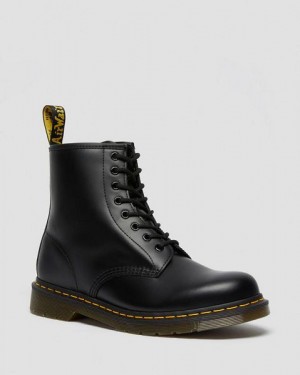 Dr Martens 1460 Smooth Leather Men Lace Up Boots Black | USA-816932