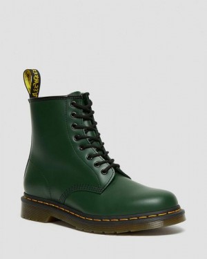 Dr Martens 1460 Smooth Leather Men Lace Up Boots Green | USA-784516