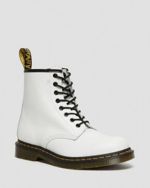 Dr Martens 1460 Smooth Leather Women Lace Up Boots White | USA-834957