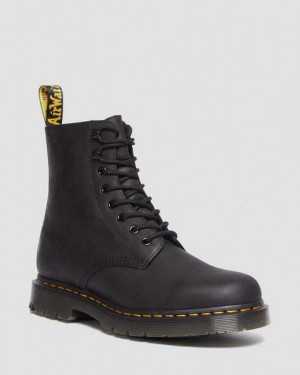 Dr Martens 1460 Wintergrip Outlaw Leather Women Lace Up Boots Black | USA-842576