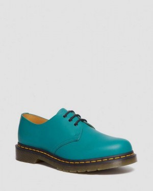 Dr Martens 1461 Smooth Leather Women Oxford Shoes Green / Black | USA-590183