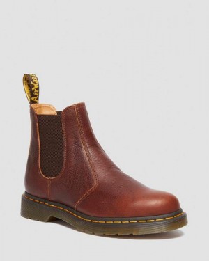 Dr Martens 2976 Ambassador Leather Women Chelsea Boots Brown / Yellow | USA-276849