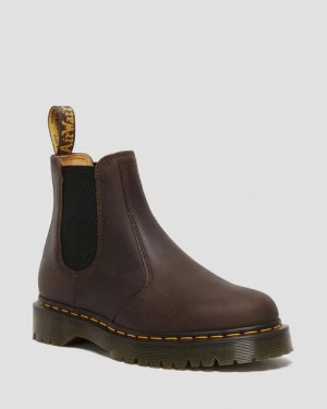 Dr Martens 2976 Bex Crazy Horse Women Chelsea Boots Dark Brown | USA-580146