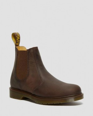 Dr Martens 2976 Crazy Horse Leather Men Chelsea Boots Brown | USA-83964