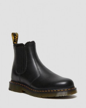 Dr Martens 2976 DM's Wintergrip Leather Women Chelsea Boots Black | USA-901632