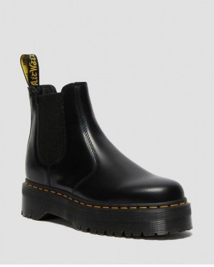 Dr Martens 2976 Smooth Leather Platform Men Chelsea Boots Black | USA-362145