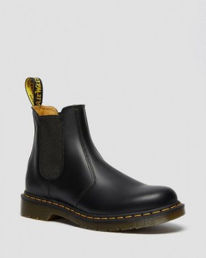 Dr Martens 2976 Stitch Smooth Leather Men Chelsea Boots Black | USA-148659