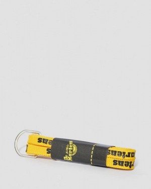 Dr Martens 55 Inch Flat Shoe Laces Accessories 8-10 EYE Yellow / Black | USA-246950