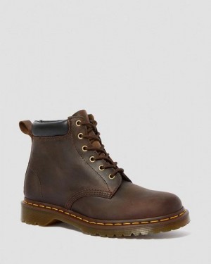 Dr Martens 939 Ben Boot Crazy Horse Leather Women Lace Up Boots Brown | USA-172583