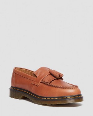 Dr Martens Adrian Carrara Leather Tassel Men Loafers Brown | USA-980756