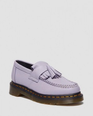 Dr Martens Adrian Virginia Leather Tassel Women Loafers Purple / Black | USA-201984