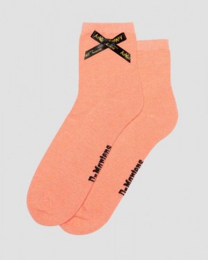 Dr Martens Ankle Bow Organic Cotton Blend Accessories Socks Coral | USA-873401