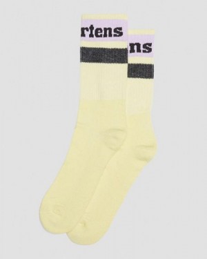 Dr Martens Athletic Logo Organic Cotton Blend Men Socks Lemon Yellow | USA-962134