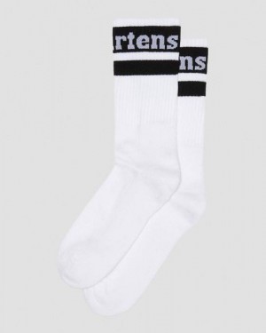 Dr Martens Athletic Logo Organic Cotton Blend Accessories Socks White / Black | USA-679082