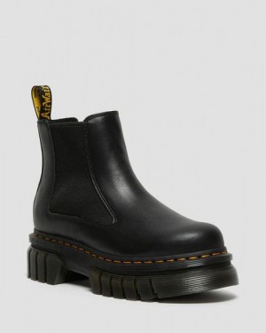 Dr Martens Audrick Nappa Leather Platform Women Chelsea Boots Black | USA-684530