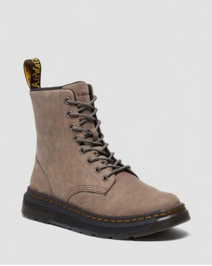 Dr Martens Crewson Dapple Buck Light Women Casual Boots Grey Brown | USA-853694