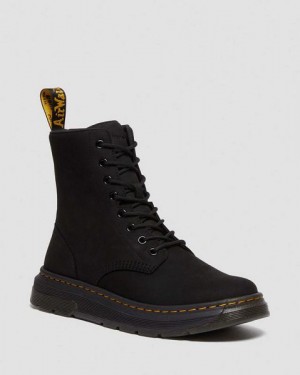 Dr Martens Crewson Nubuck Leather Men Casual Boots Black | USA-278405