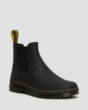 Dr Martens Embury Leather Casual Men Chelsea Boots Black | USA-329164