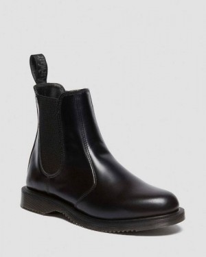 Dr Martens Flora Smooth Women Chelsea Boots Black | USA-82367