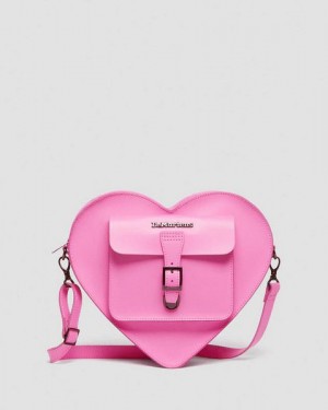 Dr Martens Heart Shaped Leather Accessories Backpack Pink | USA-425678