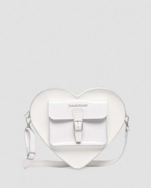 Dr Martens Heart Shaped Leather Women Backpack White | USA-587120