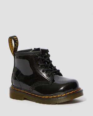 Dr Martens Infant 1460 Patent Leather Kids' Lace Up Boots Black | USA-893165