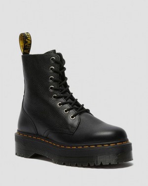 Dr Martens Jadon III Pisa Leather Men Platform Boots Black | USA-51274