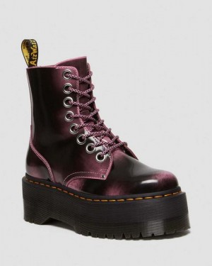 Dr Martens Jadon Max Distressed Leather Men Platform Boots Pink | USA-546873