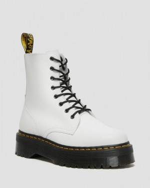 Dr Martens Jadon Smooth Leather Men Platform Boots White | USA-321078