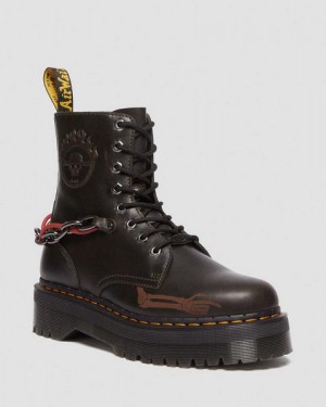 Dr Martens Jadon WB Mad Max Leather Men Platform Boots Dark Grey / Brown | USA-139487