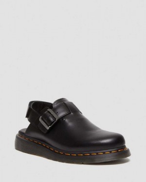 Dr Martens Jorge II Brando Leather Slingback Men Mules Black | USA-265047