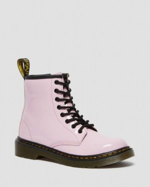 Dr Martens Junior 1460 Patent Leather Kids' Lace Up Boots Pink | USA-501678