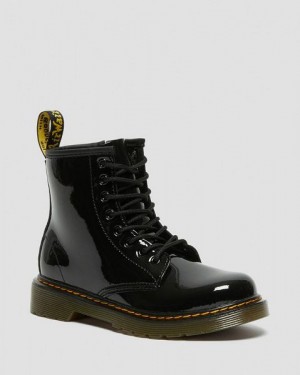 Dr Martens Junior 1460 Patent Leather Kids' Lace Up Boots Black | USA-968740