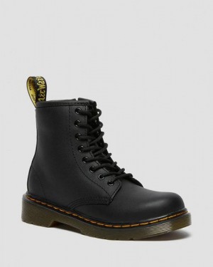 Dr Martens Junior 1460 Softy T Leather Kids' Lace Up Boots Black | USA-980471