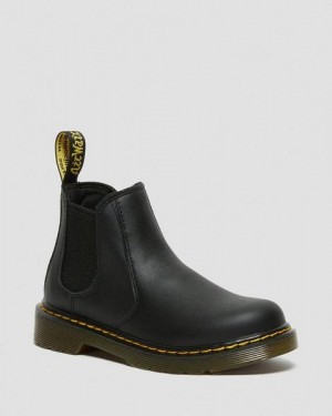 Dr Martens Junior 2976 Softy T Leather Kids' Chelsea Boots Black | USA-497516