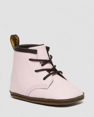 Dr Martens Newborn 1460 Auburn Kids' Leather Boots Pink | USA-438679