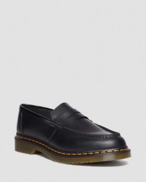 Dr Martens Penton Smooth Leather Women Loafers Black | USA-419750