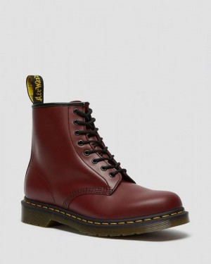 Dr Martens Smooth Leather Lace Up Men 1460 Boots Pink / Red | USA-196805