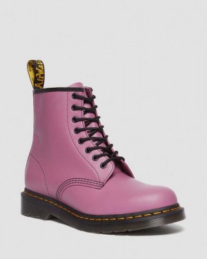 Dr Martens Smooth Leather Lace Up Women 1460 Boots Purple | USA-260478