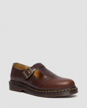 Dr Martens T-Bar Regency Leather Women Mary Jane Shoes Brown | USA-534678