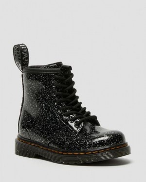 Dr Martens Toddler 1460 Glitter Kids' Lace Up Boots Black | USA-78692