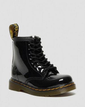 Dr Martens Toddler 1460 Patent Leather Kids' Lace Up Boots Black | USA-753408