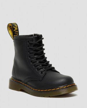 Dr Martens Toddler 1460 Softy T Leather Kids' Lace Up Boots Black | USA-419708