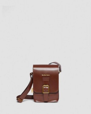 Dr Martens Vegan Norfolk Vertical Women Crossbody Bags Brown | USA-276031