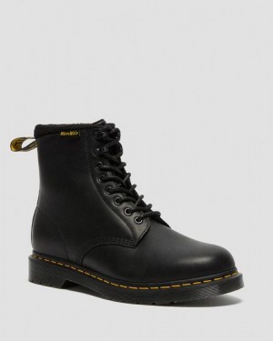 Dr Martens Warmwair Leather Lace Up Women 1460 Boots Black | USA-354209